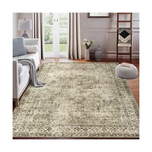 GlowSol Washable Area Rugs 9x12 Large Rug Boho Non Slip Rugs Low-Pile Floor C... - Picture 1 of 7