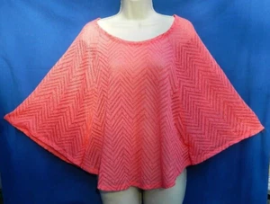 Maurices Knit Top Womens Pull Over Size L Bat Wing Sleeves Orange/Peach - Picture 1 of 13