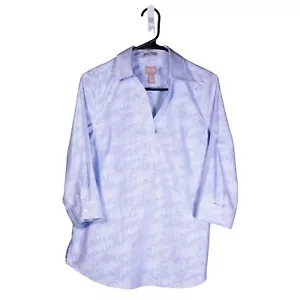 Blusa Top Chico Para Mujer Tropical Cuello en V Azul Blanco Playa Hawaiana 0 S/4 - Imagen 1 de 8