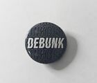 DEBUNK Black And White Graphic Brooch Pin 2 Inch