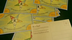 Promote Eastern Star Publicity cards lot 25 NEW membership prospective OES LOT - Picture 1 of 3
