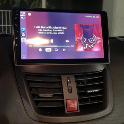 9inch Per Peugeot 207 2006-2015 Android 13 CarPlay Autoradio Navigatore Wifi RDS - Immagine 1 di 4