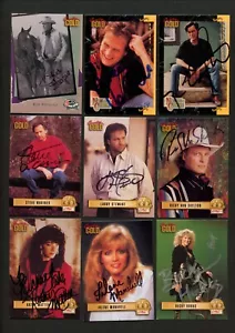 9 different signed autographed 1993 Sterling Country Gold Cards READ DESCRIPTION - Picture 1 of 1
