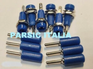 BOCCOLA PRESA DA PANNELLO + SPINA D=2mm  6 PRESE + 6 SPINE BLU (= 12 PEZZI ) - Imagen 1 de 5