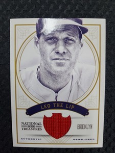 2012 Panini National Treasures Nickname Relic Leo Durocher #'/49 Brooklyn Dodger