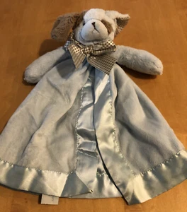 Bearington Blue Puppy Dog Baby Collection w Satin Boy Security Blanket Lovey - Picture 1 of 4