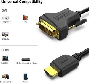 Câble HDMI vers DVI, 1,8 m bidirectionnel DVI-D 24