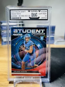2024 Prizm Draft Drake Maye Rookie SO Red Ice SP GMG Graded 10 Gem Mint 💎 RC - Picture 1 of 1