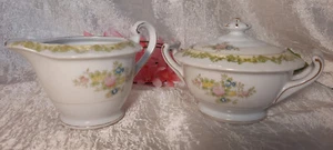 Vintage Porcelain Sugar & Creamer Set, Maple Ware, Made in Japan - Picture 1 of 11