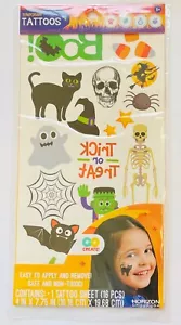 1 Foglio Tatuaggi Halloween Bomboniere Festa Fornitura Insegnante Boo! Gatto fantasma - Foto 1 di 1