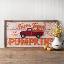 Farm Fresh Pumpkins Wall Sign - Fall Decoration - Old Truck Wooden 
