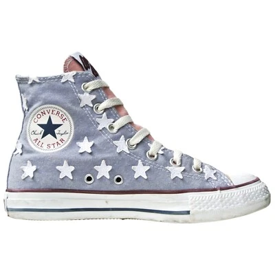 Converse Eu 41,5 UK 8 Chucks Blu Bianco Taylor All Star Stelle Wonder Woman - Immagine 1 di 4