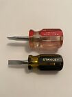 NOS - STANLEY No. 1013 & 3012 SLOTTED FLAT BLADE SCREWDRIVERS - NEW - U.S.A.