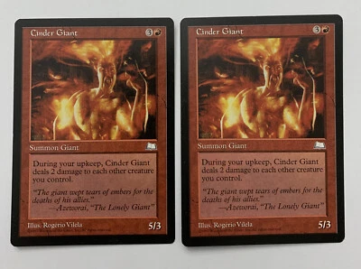 MTG Magic the Gathering Weatherlight Cinder Giant English x2 2x Unplayed! - Image 1 of 2