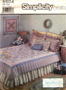 APPLIQUE Blocks QUILT, Pillows Simplicity 8604 UNCUT Sewing Pattern '88 - Picture 1 of 5