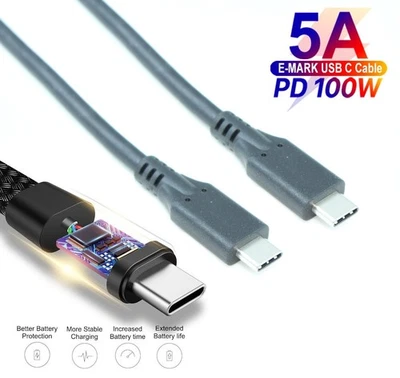 10ft USB 3.2 Gen 2 Type-C Male/Male Cable  PD to 100W/5A  to 20Gbps Black - Image 1 of 3