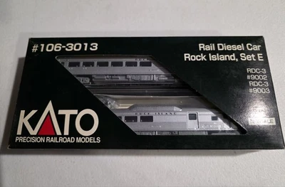 KATO N-Scale #106-3013 Rail Diesel Car Rock lsland, Set E RDC-3 #9002 #9003 - Image 1 of 4
