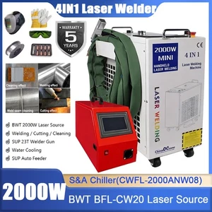 Soldadora láser de fibra portátil 4 en 1 EE. UU. 2000 W máquina de metal limpieza corte - Imagen 1 de 16
