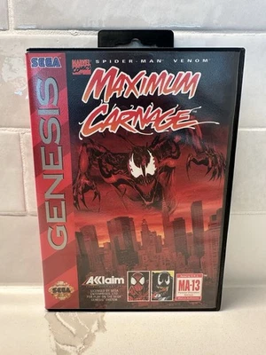 Maximum Carnage (Sega Genesis 1994) CIB, Authentic, Tested and Cleaned. - Image 1 of 4
