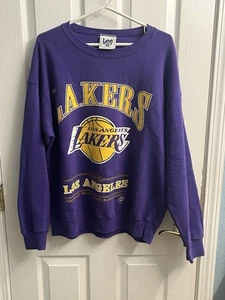 Vintage Los Angeles Lakers NBA lila Lee Sport Muskat Rundhalsausschnitt Größe Large - Bild 1 von 7
