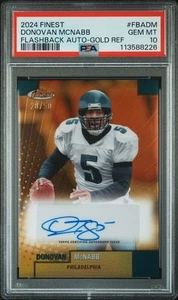 2024 Topps Finest Flashback Autographs # Donovan Mcnabb -Gold Ref PSA 10 POP 1 - Picture 1 of 2