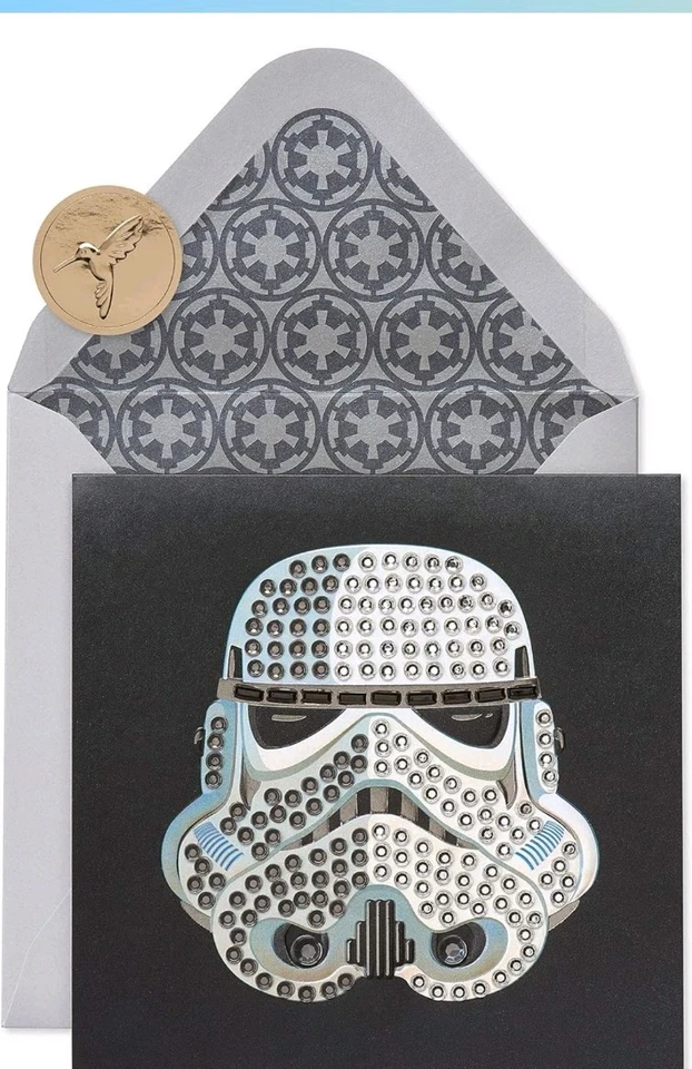New Papyrus Star Wars Storm Tropper Birthday Card Gemmed Rhinestones Blank Card  - Image 1 of 1