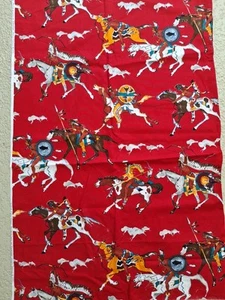 Alexander Henry Fabric Red HUNT OF MANY TRIBES ©1991, 1 YARD HTF - Picture 1 of 6