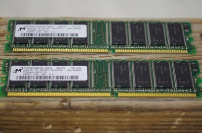 Micron 512MB(2X256MB) PC3200U 168Pin DDR 400 CL3 Desktop SDRAM Memory - Image 1 of 2