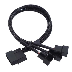 Copper Molex 4 Way 3Pin/4Pin Computer Power Fan Splitter Adapter Cable 12V A. Qo - Afbeelding 1 van 5