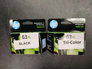 New Genuine Hp 63XL Black & 63XL Color Ink Cartridges Combo Pack - Zdjęcie 1 z 4