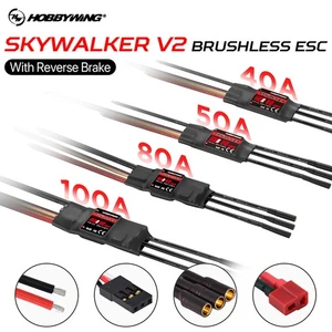 Hobbywing Skywalker 40A 50A 80A 100A V2 Brushless ESC BEC For RC Fixed Wing - Photo 1/20