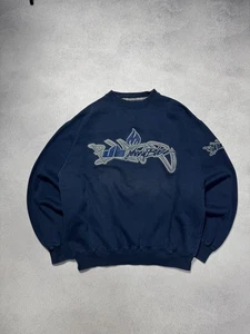 Johnny Blaze Vintage 90s Rap Oversized Y2K Sweatshirt Crew Neck Big Logo Blue L - Picture 1 of 13