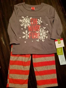 Kids Size 4 Christmas Pajamas 2 Piece Set "Oh What Fun" Family Winter Snow NEW  - Picture 1 of 3