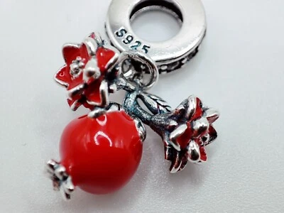 Charm Weihnachtsstern Beerenzweige Silber 925 Weihnachten Geschenk Christmas  - Bild 1 von 4