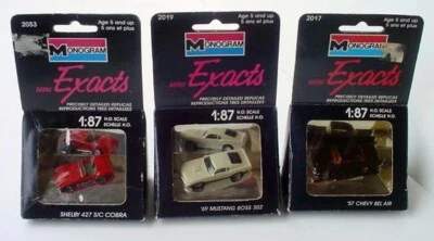 3 nuevos monograma mini exactos 1957 Chevy Bel Air 1969 Mustang Boss 302 Shelby Cobra Foto 1 de 4