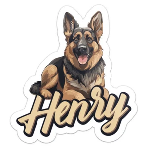 Deutscher Schäferhund Henry Name Vinyl Aufkleber Wasserdicht Autoaufkleber - Bild 1 von 4