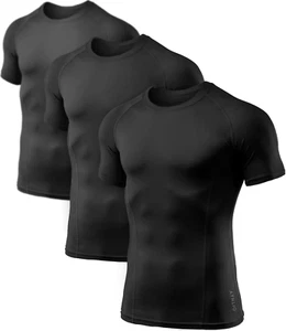Men'S Cool Dry Short Sleeve Compression Shirts, Sports Baselayer T-Shirts Tops, - Picture 1 of 12