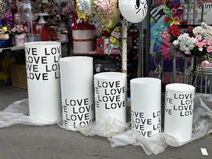 Set 5Pcs Round White Cylinder Pedestal Display Decor Plinths Pillars Wedding - Picture 1 of 9
