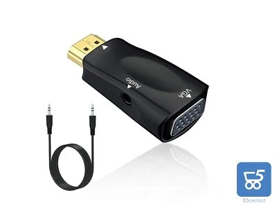 da HDMI Maschio a VGA Femmina Cavo Aux Audio Jack 3,5 mm per PC Monitor 1080P - Immagine 1 di 3