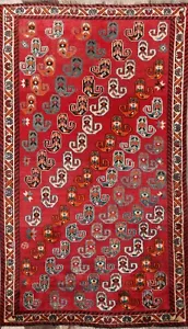 Paisley Abadeh Hand-Knotted Geometric Area Rug Oriental Nomadic Foyer Carpet 4x6 - Picture 1 of 12