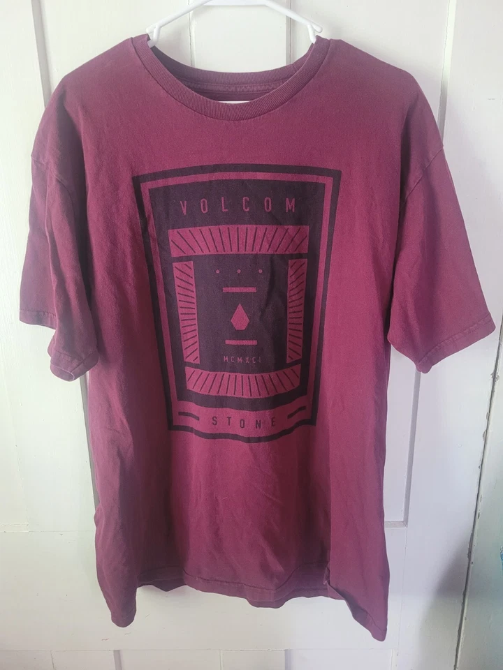 Volcom Stone Maroon Red T-Shirt Large L - Image 1 of 1