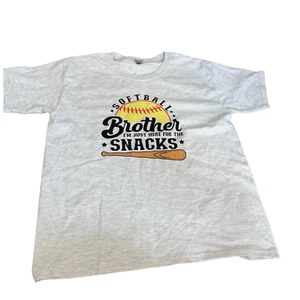 Youth Fruit Of The Loom Iconic T-Shirt- Size Medium- "Just Here For The Snacks" - Picture 1 of 5