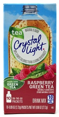8 10-Packet Boxes Crystal Light Raspberry Green Tea On The Go Drink Mix - Image 1 of 4