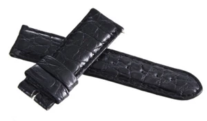 Grimoidi Ladies 22mm Black Alligator Watch Band - Picture 1 of 3