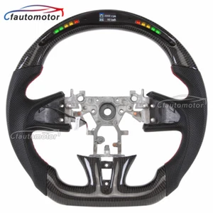 Real Carbon Fiber LED Steering Wheel For 13-18 Infiniti Q50 QX50 Q50L No Heated - Bild 1 von 11