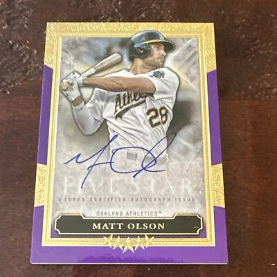 2020 Topps Five Star Baseball Matt Olson Purple Auto /50 FSA-MO - Image 1 of 3