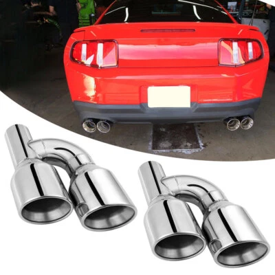 2pcs For Ford Mustang GT Dual Exhaust Tip 2.5" Inlet 4" Outlet Stainless Steel - Image 1 of 4
