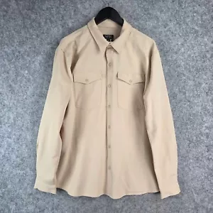 Boohoo Man Shirt Mens Extra Large Beige Button Up Long Sleeve Utility NEW 11600 - Picture 1 of 12