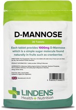 D-Mannose 1000mg - 30 Tablets - [Lindens 4937]