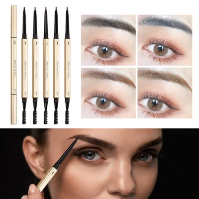 Waterproof Microblading Eye Brow Eyeliner Eyebrow Pen Pencil Brush Makeup Tools - Image 1 of 4